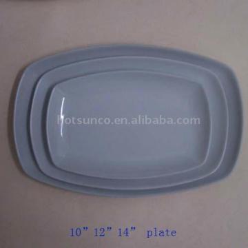 Porcelain rectangular plates