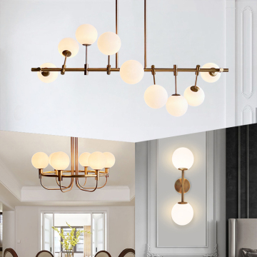 Modern Glass LED Chandelier for Creative Hanging in Living Room and Bedroom