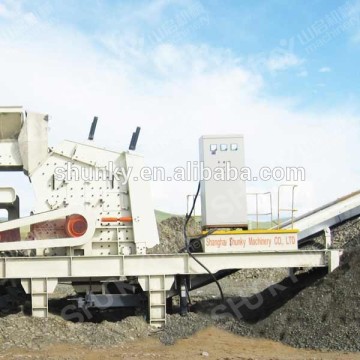 Industrial mobile impact crusher plant for ore crushing