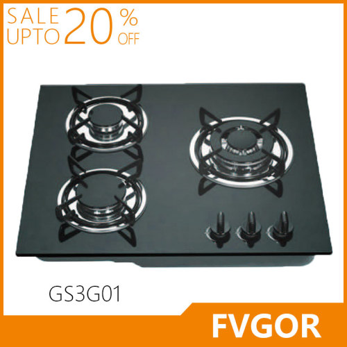 Glass Top 3 Burners Gas Stove, High Quality Glass Top 3 Burners Gas