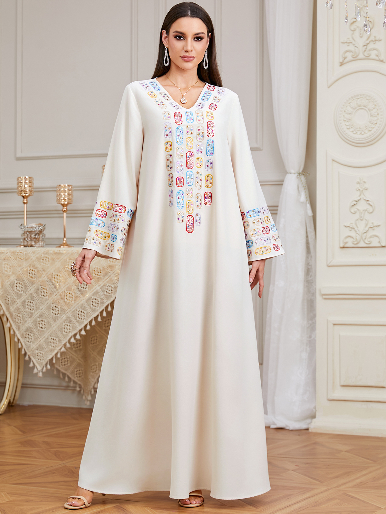 Luxury Embroidery Abaya Dress Detail
