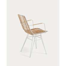 Outdoor Chair Modern Rattan and White Metal Armchair Indoor Outdoor Factory