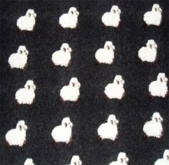 pink base black white running sheep design knit wool fabric for children wear