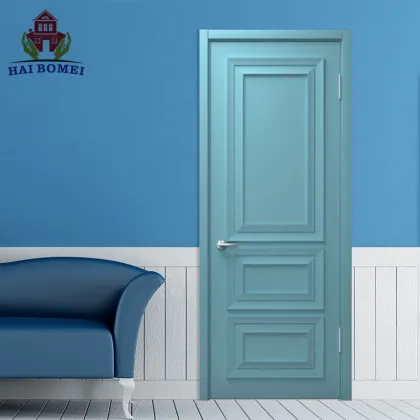 Black Composite Solid Wood Panel Doors with Simple Design