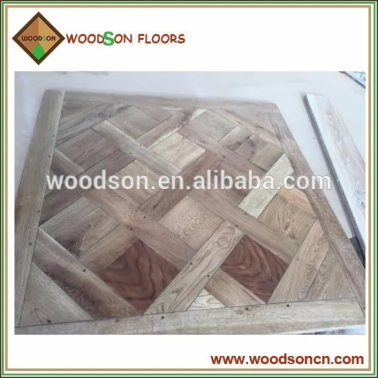 Mortise and Tenon Solid Oak Versailles Wood Parquet Tiles For Luxury Gallery