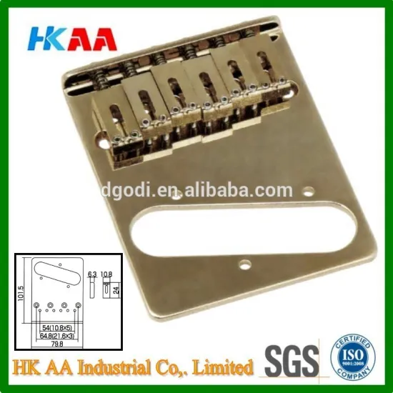 Custom high precision stainless steel chromed guitar bridge, electric guitar tremolo bridge supplier
