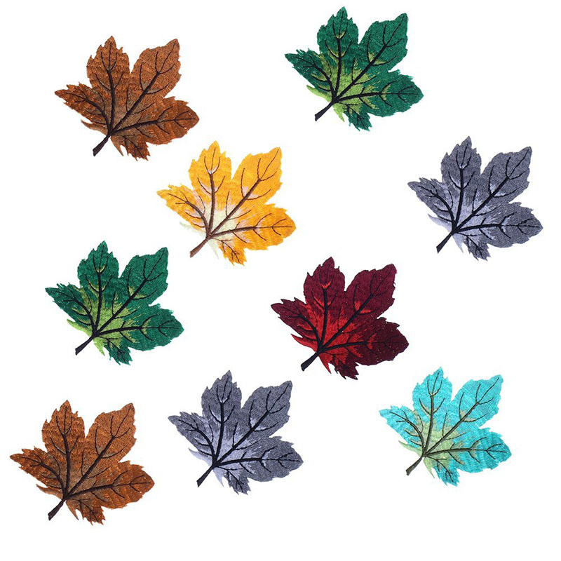 Colorful Maple Leaf Embroidered Patch