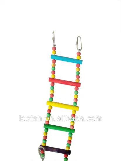 coloful ladder with wooden beads toy for birds