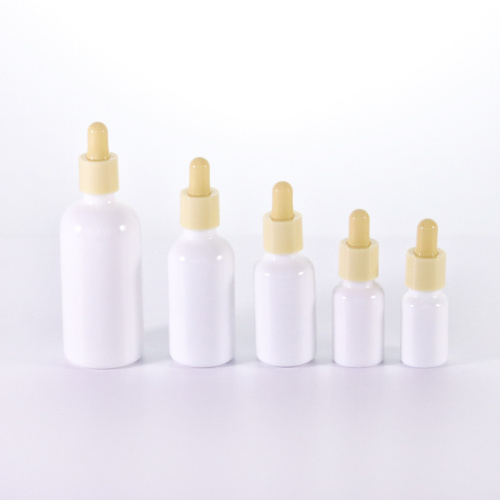 Opal White Dropper Bottle White Glass Essential Oil Bottle With Yellow Dropper Manufactory