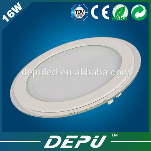 High Efficiency RGB Round Glass LED Panel Light 18W 80lm/w Recessed