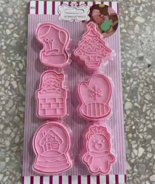 6pcs Plastic Christmas Fondant Tools - Tree, Gloves, Elk Biscuit Cutters