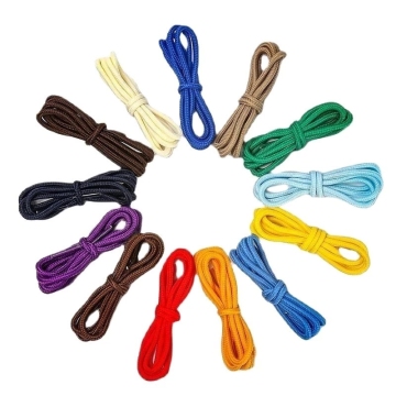 High-Quality Multicolor Waxed Round Shoelaces for Unisex Dress Shoes - DIY Solid Color Laces