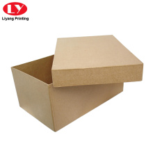 Крафт -бумажная картонная обувная коробка с крышкой