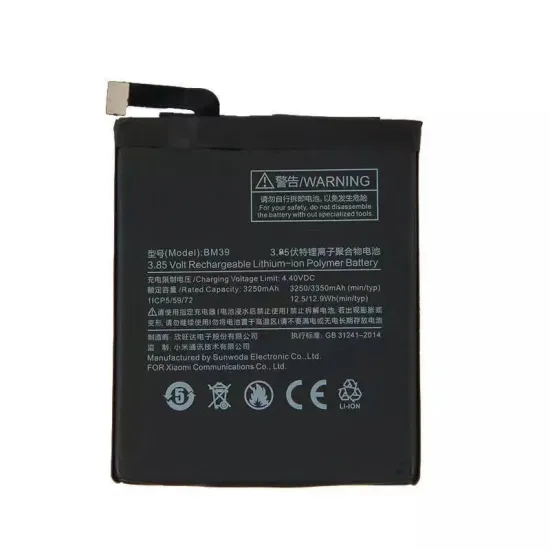 Recyclable 3350mAh Original Replacement Battery for Xiaomi Mi 6 (Model BM39)
