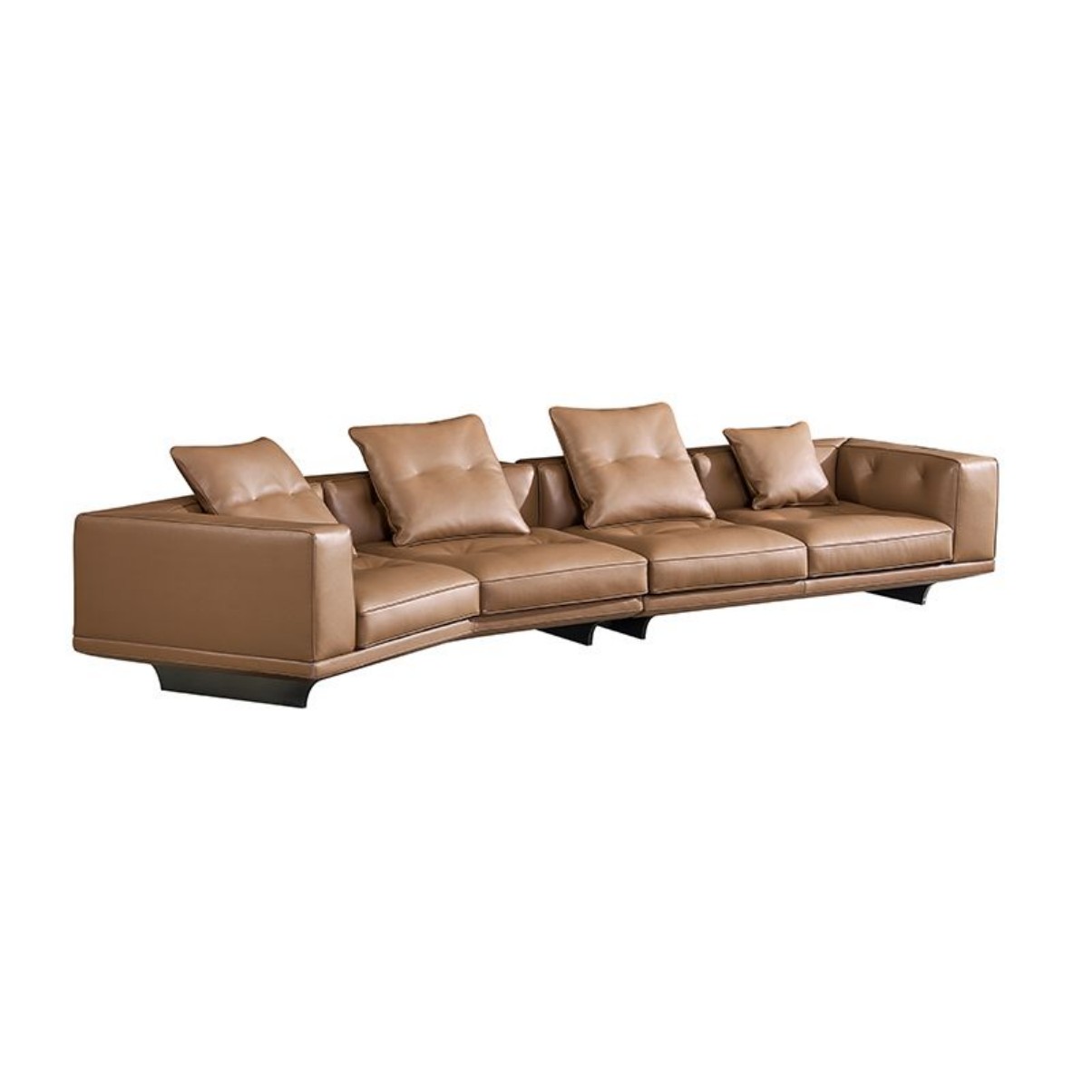 Dylan Leather Sofa Detail - Tufted Cushions & Solid Wood Frame
