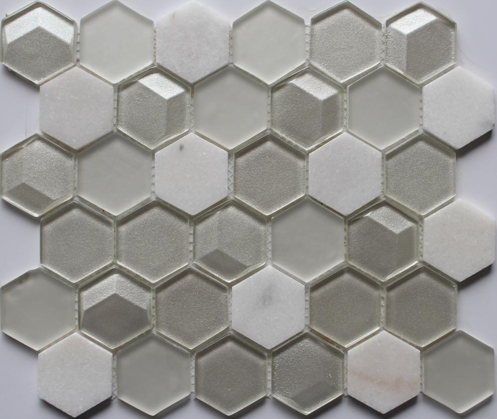 3D Effect Mini Hexagon Mosaic Tile