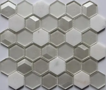 Mini Hexagon Crystal Glass Mosaic