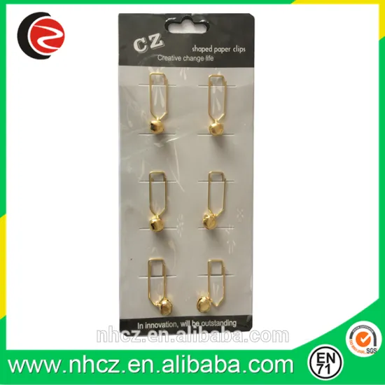 Golden Jingle Bell and Golden Paper Clip in opp bag