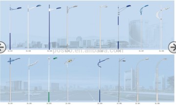 solar street poles price,steel street poles,LED STREET poles,street poles,sing /double arm light poles,custom street poles