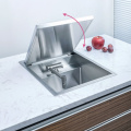 Concealed sink with folding cover