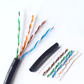 Black Waterproof Outdoor Cat5e CCA Ethernet Cable 1000ft 24 AWG UTP Pull Box