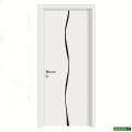 Line Design Single Type White Solid Wooden Door