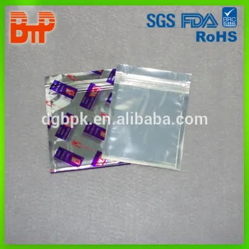printed silver zip lock aluminium foil bag