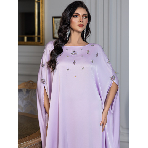 ساتن Batwing Abaya با دکور کریستال