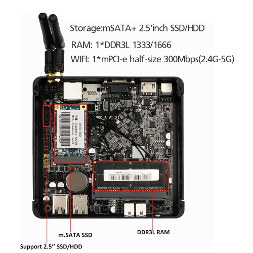 Barebone System Hot Sale Computadoras pc N2830 4G Ram Factory