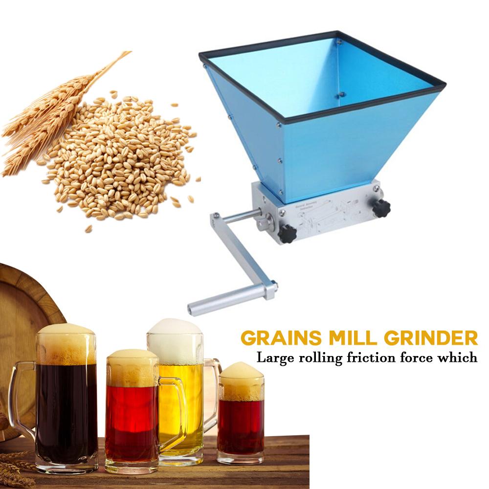 Professional Stainless Steel Grains Mill Food Grinder Processors 2 Rollers Manual Malt Corn Grain Crusher for Malt Barley Wheat