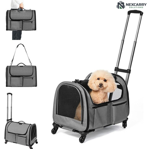 Bolsa multifuncional com rodas para transporte de animais de estimação