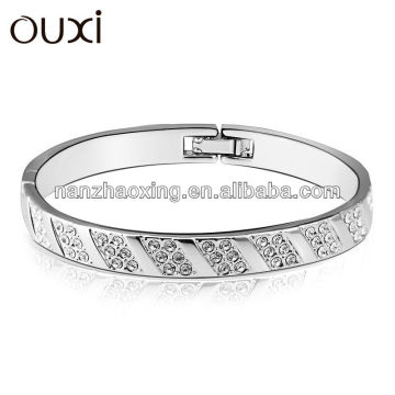 OUXI 2015 silver plated bracelet with Austrian crystal