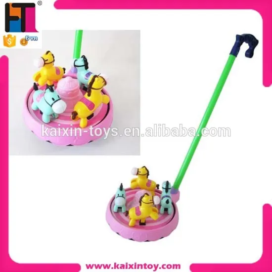 10190266 Lighting Pull Along merry-go-round Plastic Pull toy