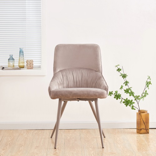 Silla de comedor de terciopelo moderno con patas de metal delgadas