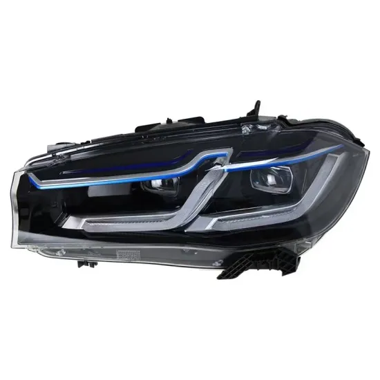 BMW X5 Models 14-18 LED Blue Eyebrow DRL Turn Signal Headlight Assembly F15 Modification