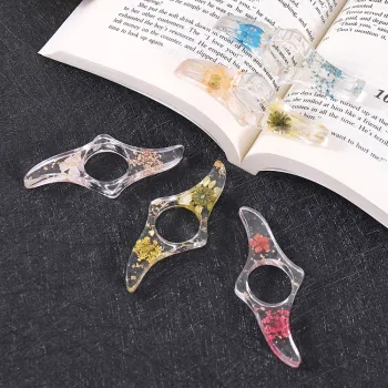 Flower Resin Bookmark Dried Flower Page Holder Thumb Ring