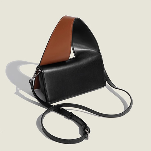 Black and Brown Accents Genuine Leather Fashion Bag