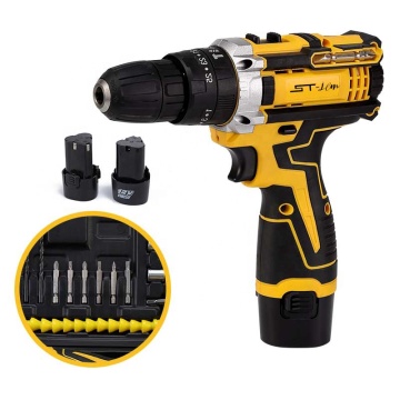 12V Cordless Battery-Powered Screwdriver Drill Set with Dual Batteries
