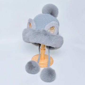 Cute Faux Fur Earflap Hat