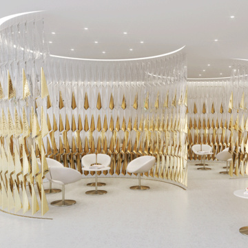 Proyecto de lobby de banquetes candelabro de cristal dorado creativo.