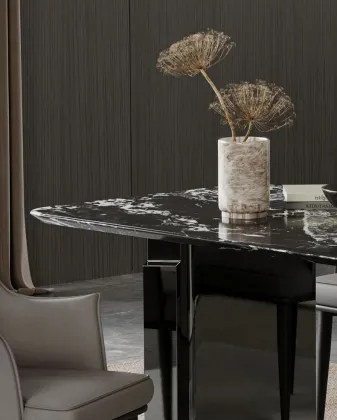 Modern Black Marble Dining Table