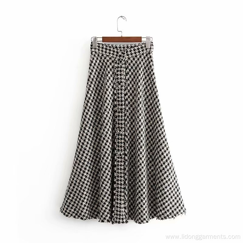 Winter Women Yarn-dyed Half-length Skirt