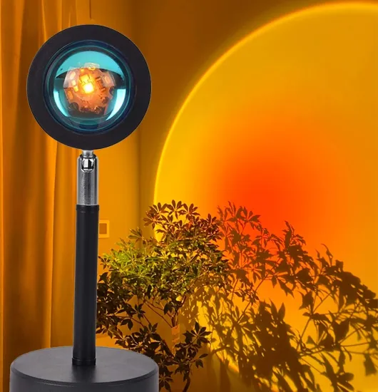 Rainbow Sunset Projector Atmosphere Night Light: Enhancing Your Space with USB LED Floor Lamp, Perfect for Coffeeshops, Bars, Bedrooms & More