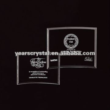 chian supply jade crystal glass bending furnace awards engraved with logo(F-0002)