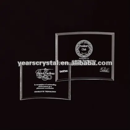 chian supply jade crystal glass bending furnace awards engraved with logo(F-0002)