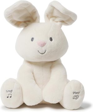 Baby Flora The Bunny Animated Plush Stuffed Animal Toy for Toddlers - Cream - 12\" - Styles May Vary