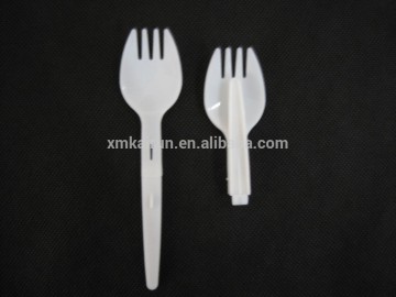 Extended Length 140mm Plastic Spork disposable plastic spoon and fork/