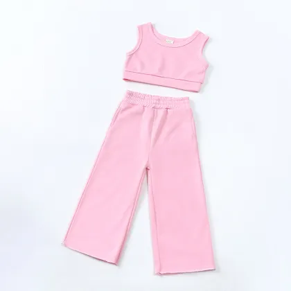 Summer Kids Girls Boutique Clothing Sets: Slim Fit Sweatpants and Sports Jogger Pants