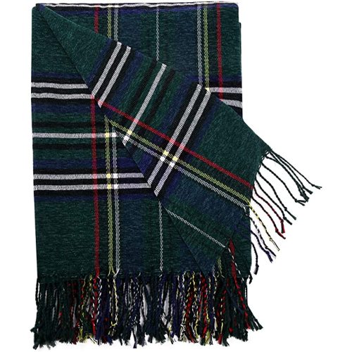 Plaid Polyester Throw Blanket Soft Cozy Woven Blanket