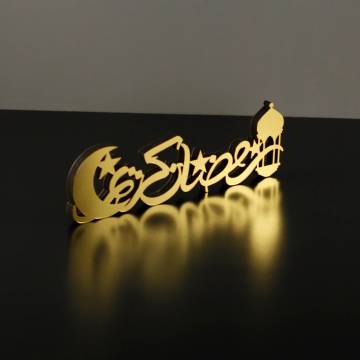 Gold Acrylic Wood Tabletop Decor: An Elegant Islamic Gift for Eid and Ramadan